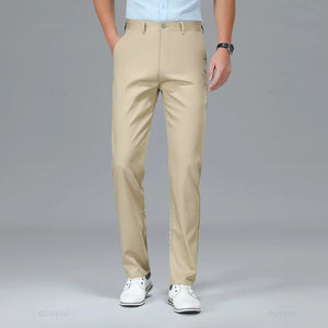 Spring Summer High Quality Luxury Straight Business Suit Pants Men Bamboo Fiber Designer Elegant Casual Long Formal Trouser Male - You Offer