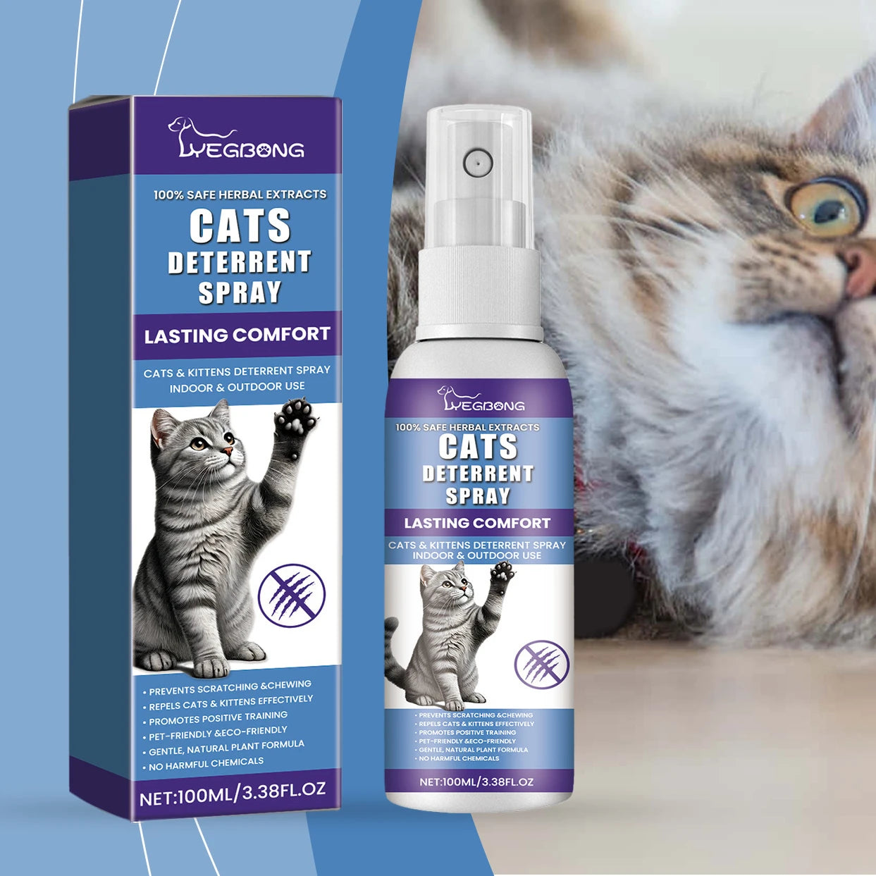 100ml Cat Training Spray - Stops Urination on Furniture, Gentle Care, Supports Healthy Habits, Vet Recommended