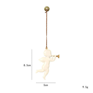 Nordic Christmas Hanging Decoration Cartoon Soldiers Angel DIY Drop Ornaments Double-sides Iron Art Xmas Tree Ornament