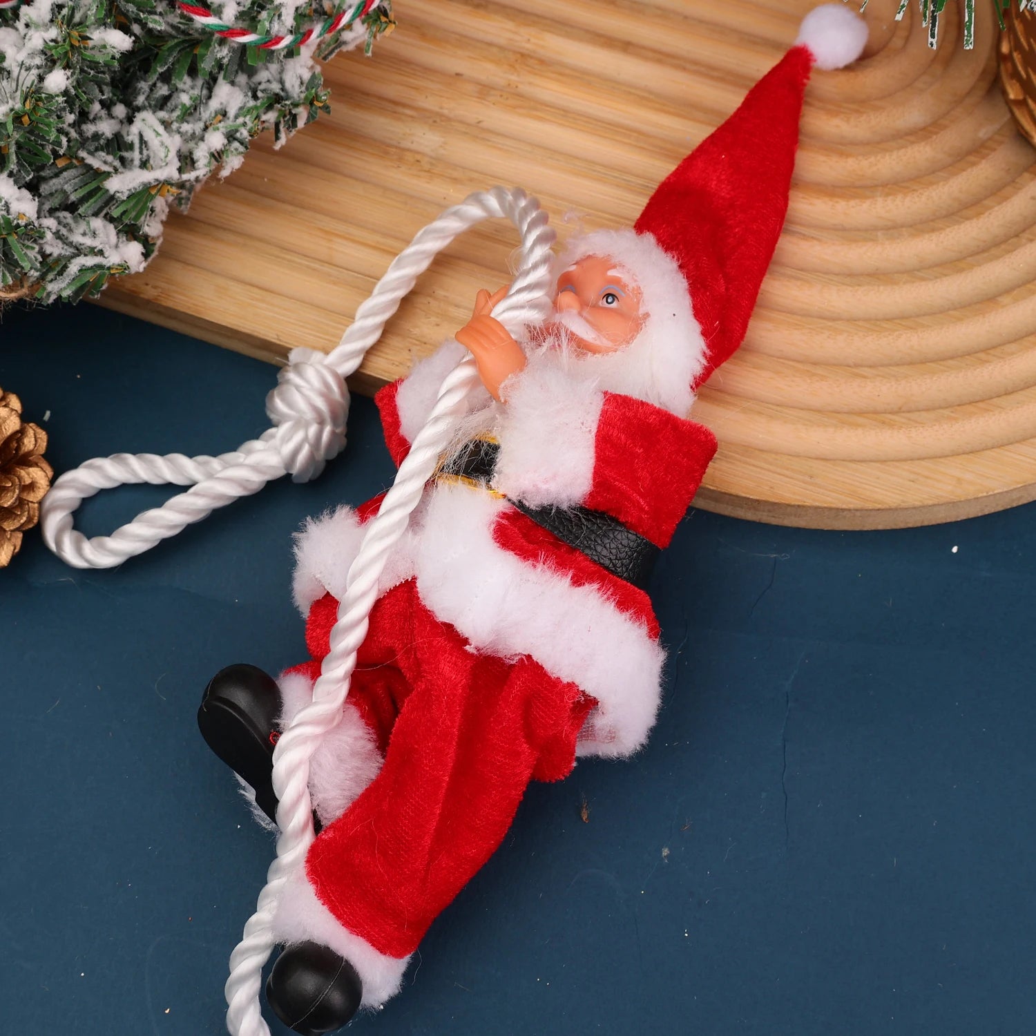 Christmas Santa Doll Funny Climbing Rope Christmas Pendant for Tree Wall Window Xmas Decor Holiday Ornament 2025 New Year Gifts