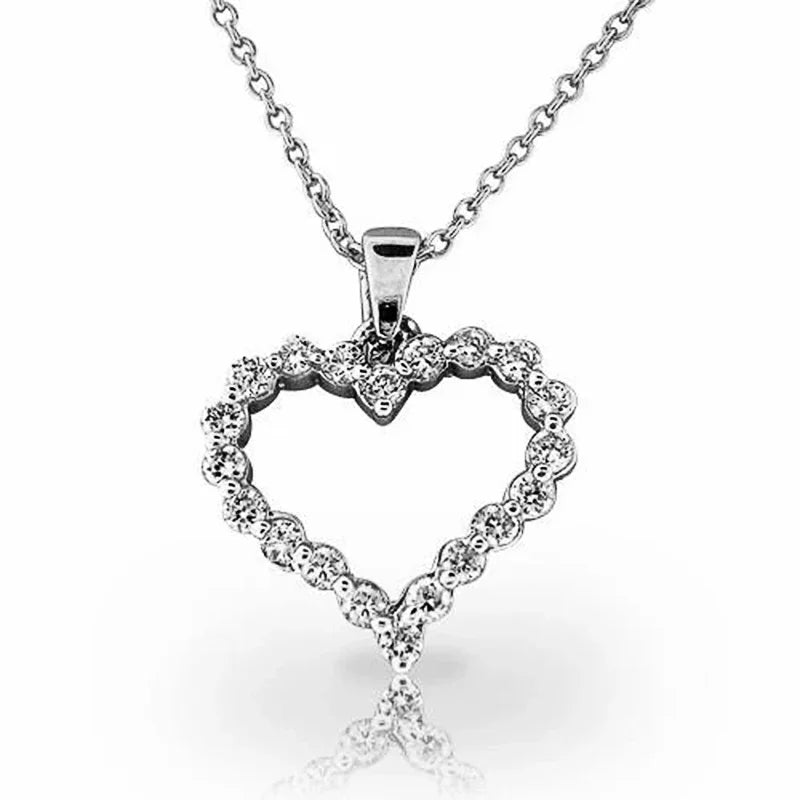 CAOSHI Eternal Heart Shaped Necklace Sparkling Zirconia Accessories for Lady Chic Simple Style Jewelry Romantic Confession Gifts - You Offer