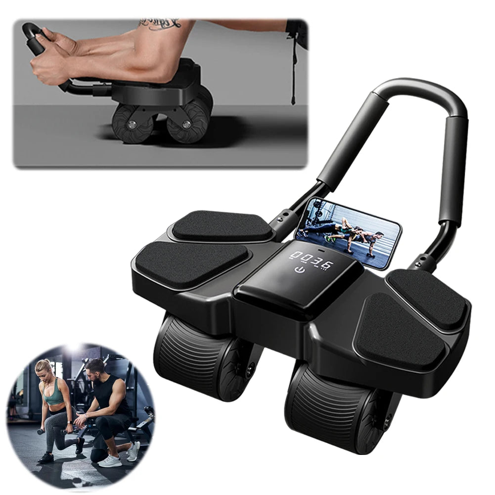 Ab Roller Wheel Abdominal Exercise Roller Automatic Rebound Muscle Strengthening Trainer Core Strengthening Trainer for Adults