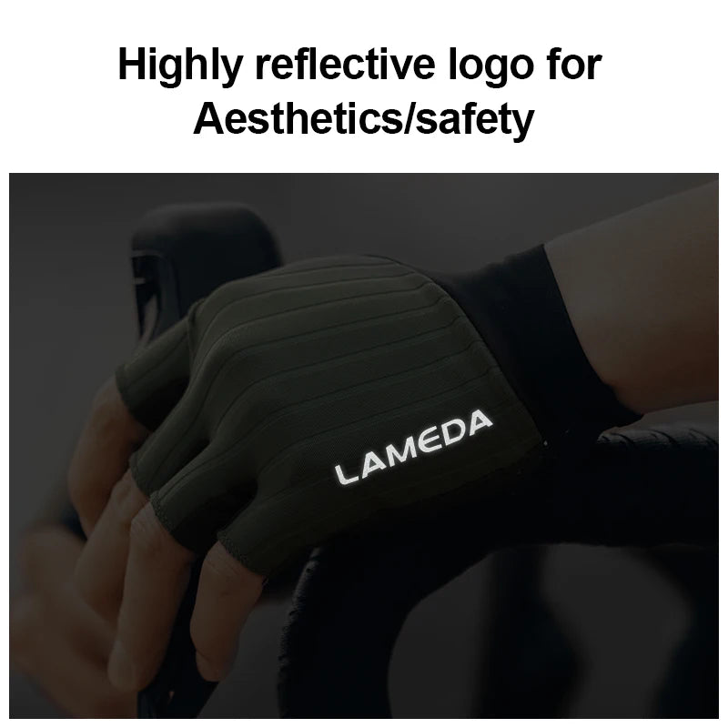 Lameda Bicycle Gloves Half Finger High Elasticity Men's Cycling Gloves Anti-slip Summer Gloves Shock-absorbing Bike Accessories