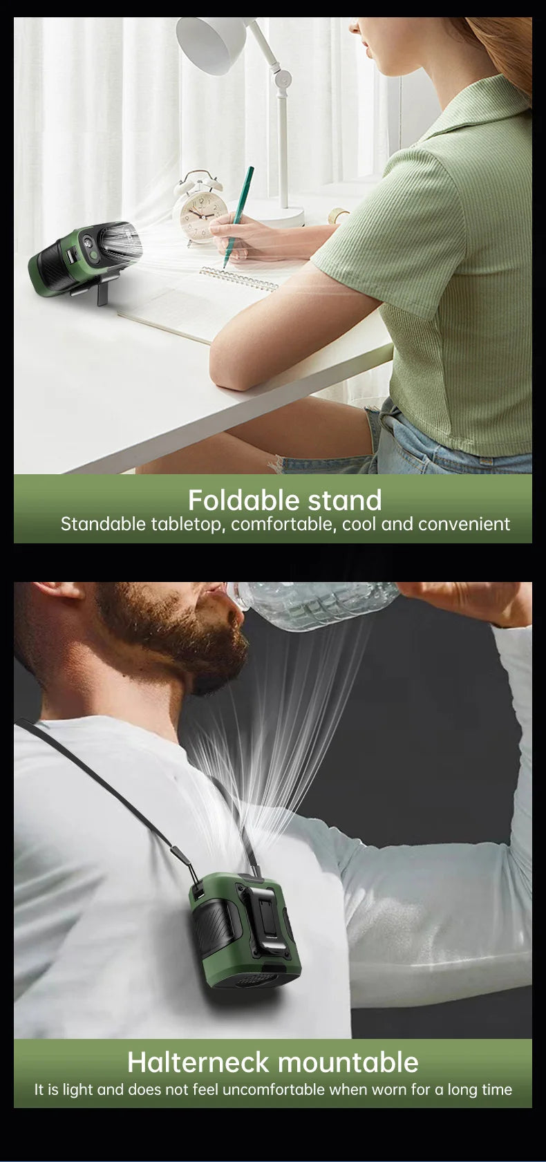 2025 13500RPM High-speed Waist Hanging Electric Fan Portable 6000mAh Power Bank Clip Waist Outdoor Construction Site Small Fan