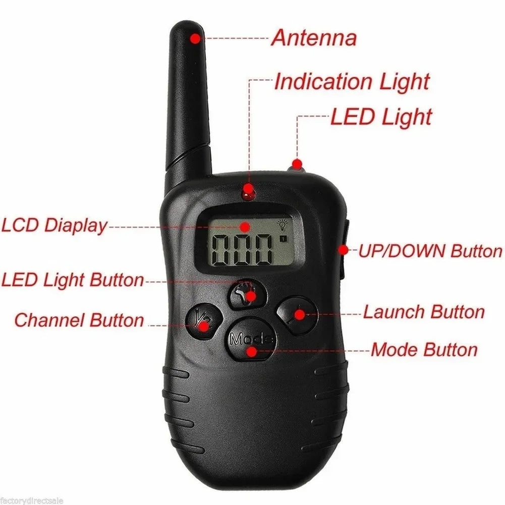 Electric Dog Anti Bark Trainer, Pet Stop Barking Training, Adjustable Collar, Remote Control, 300m, No Battery