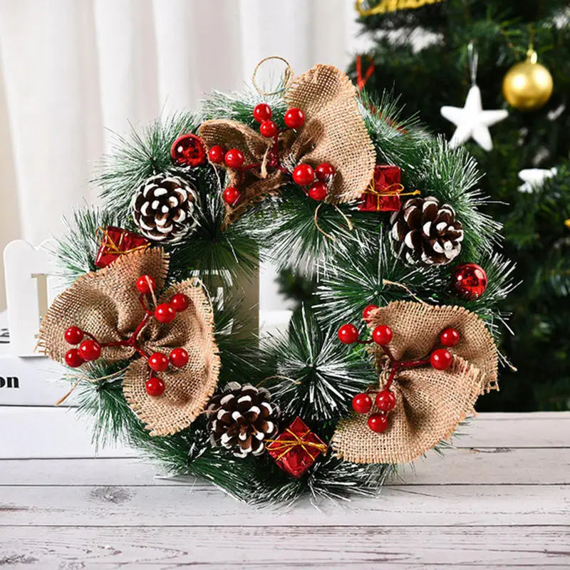 Festive Holiday Wreath For Christmas Halloween Decor Elegant Simulation Door Window Hanging Pendant Home Party Seasonal Decor