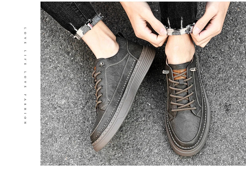 Fashion Handmade Brand Men Casual Shoes Genuine Leather Men Flats Soft Oxford Shoes Luxury Quality Outdoor Shoes Men Sneakers