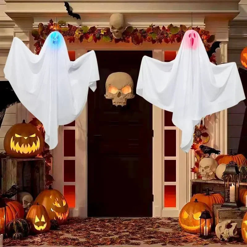 1-10PCS Halloween LED Lights Glowing Decor Hanging Scary Phantom for Haunted House Door Porch Escape Room Props Halloween Props