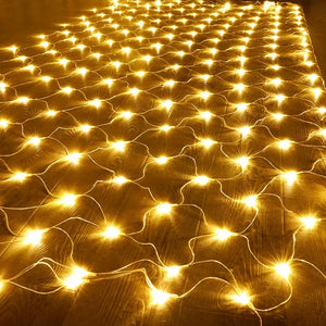 Room Decoration Curtain LED Net Mesh Fairy Lights String EU Plug 220V Christmas Wedding Garland for Bedroom Garden Wall outdoor