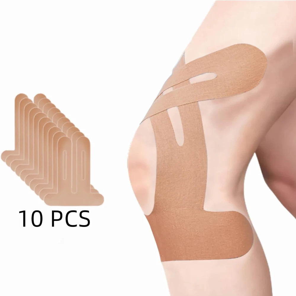 10Pcs Kinesiology Tape for Knees & Ankle, Kinesiology Tape Precut Elastic Kinesiology Athletic Tape for Knee Support and Muscle