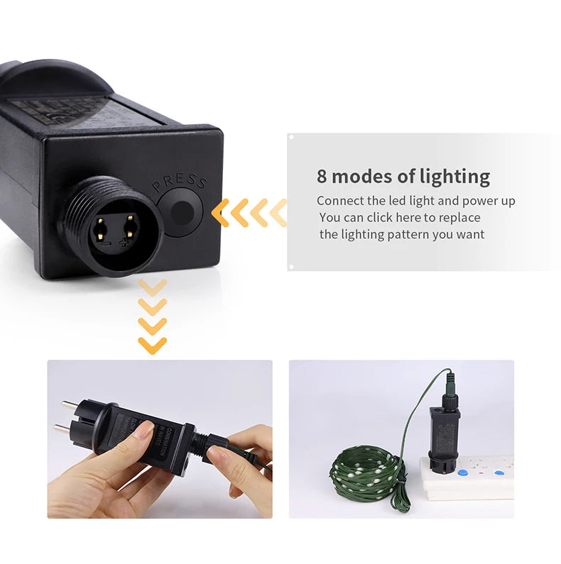 10m-100m AC 110V 130V 220V 230V LED String Fairy Lights Party Christmas Tree Lights Wedding Decoration Outdoor Garland Lamp