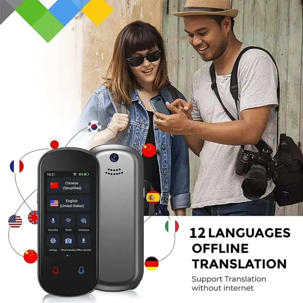2025 New AI Smart Voice Translator 138 Languages Portable Support WiFi Full 3D Touch Screen Photo Offline Recording Translation