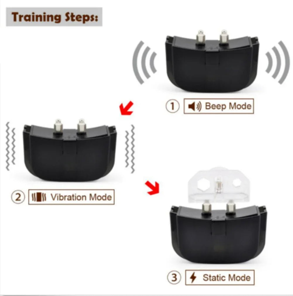 Electric Dog Anti Bark Trainer, Pet Stop Barking Training, Adjustable Collar, Remote Control, 300m, No Battery