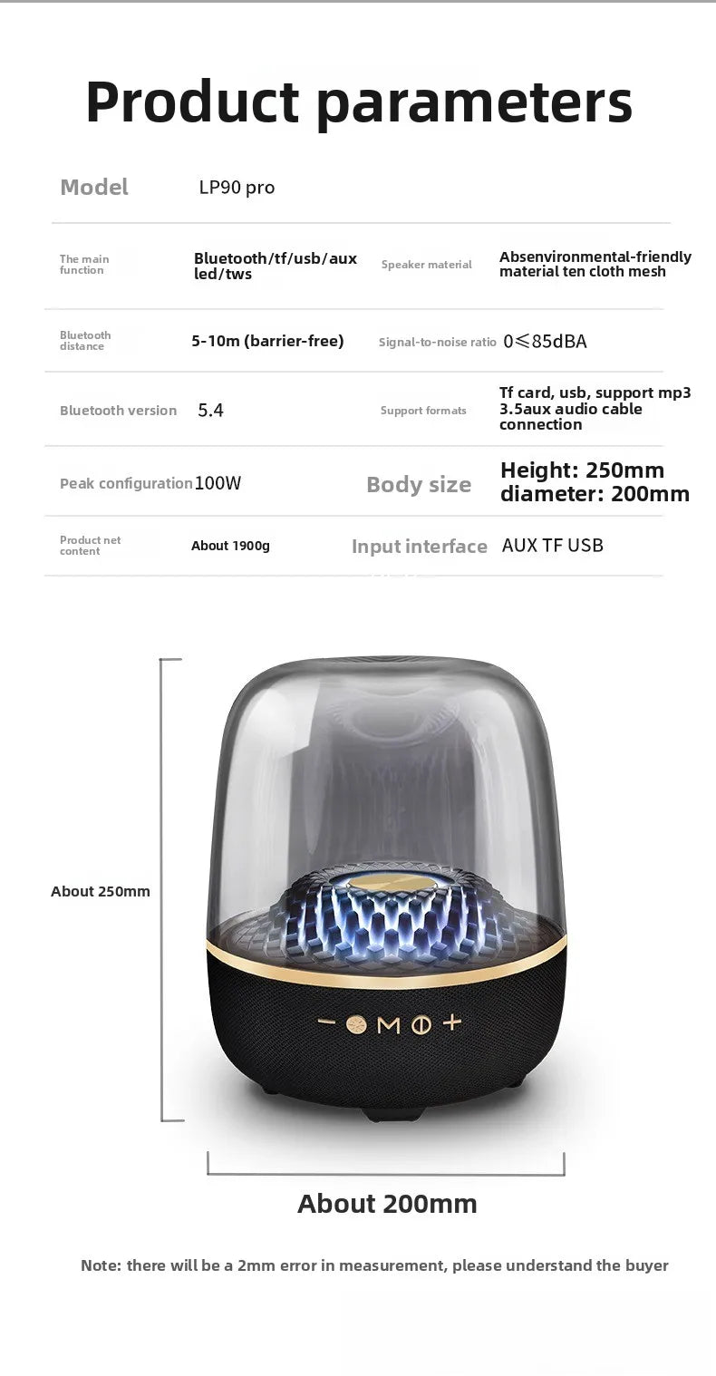 2025 New LP90 Pro Bluetooth Speaker: Upgraded Outdoor Portable Sound w/ Aura Glass Design (Prime Day Sale!)