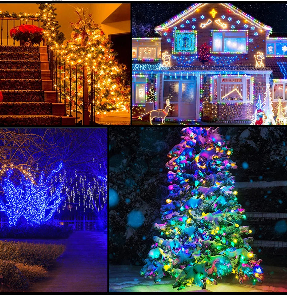 50M 20M 10M 5M 1M Christmas Lights LED Fairy String Light USB Smart Bluetooth Curtain Lights Garland for Home Party Decoration