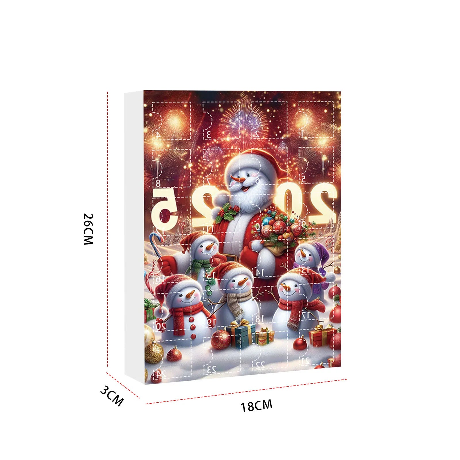 Snowman 24 Days Christmas Countdown Calendar Xmas Tree Snowman Pendant Ornaments Xmas Advent Calendar Xmas Gifts for Kids