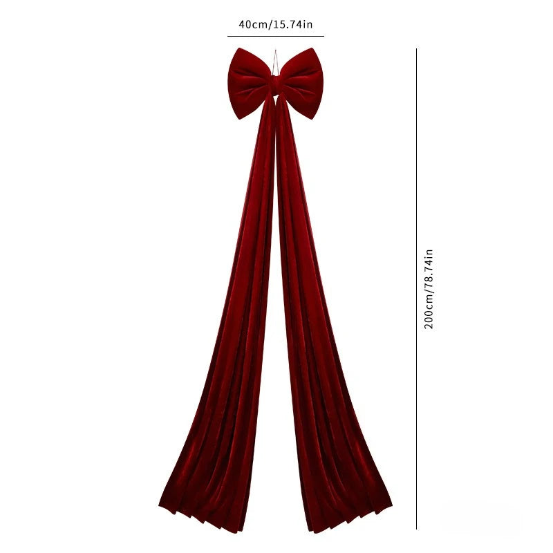 40x200cm Large Bow Themed Party Decorations Christmas Tree Topper Bow Ribbon for Christmas Wedding Party Wall Pendant Decor 1PC
