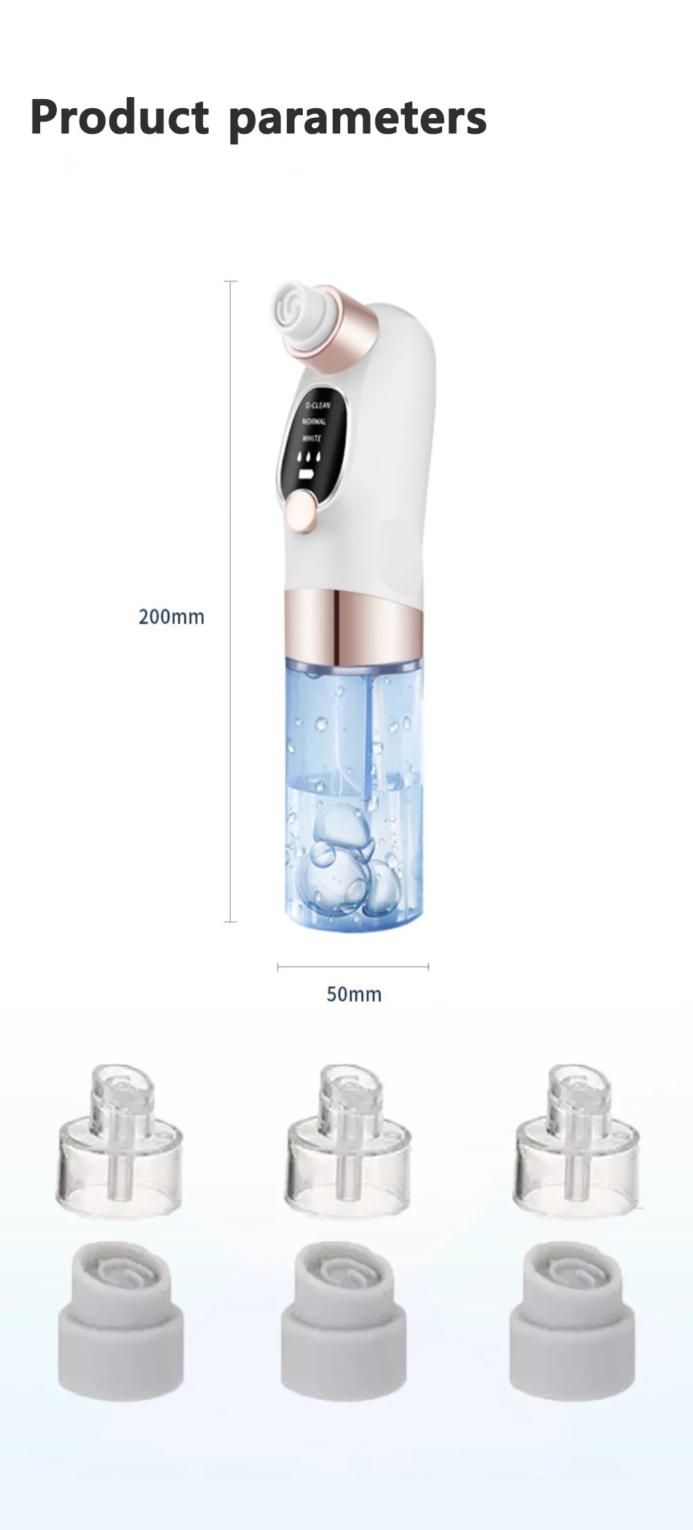 Blackhead Remover Pore Vacuum Face Cleaner Electric Pimple Acne Black Head Removal USB Rechargeable Water Cycle Black Dot Remove