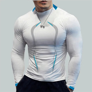 Men Long Sleeve t-Shirt Quick Drying Compression Gym t Shirt Man Oversized Casual Shirts Tops Breathable Blouse Tees Men Clothes
