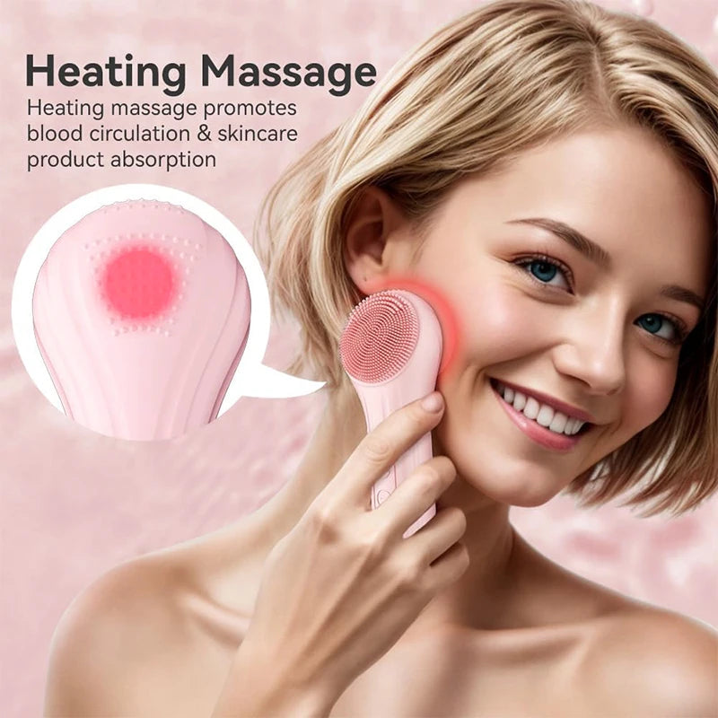 Sonic IPX7 Waterproof Facial Cleansing Brush Device Face Skin Care Scrubber Exfoliator Cleaner Vibration Massager Deep Cleansing