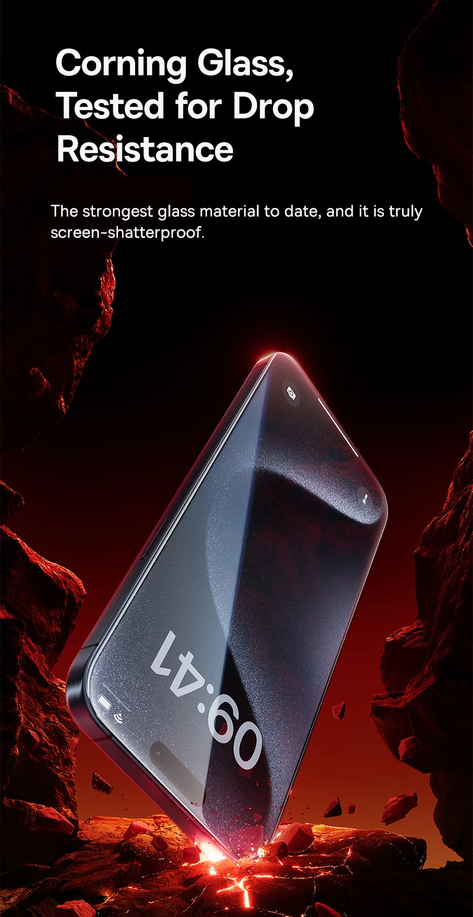 Baseus 3D Curved Tempered Glass for iPhone 16 15 Pro Max Hot Bending Full Coverage Shatterproof Clear Corning Screen Protector