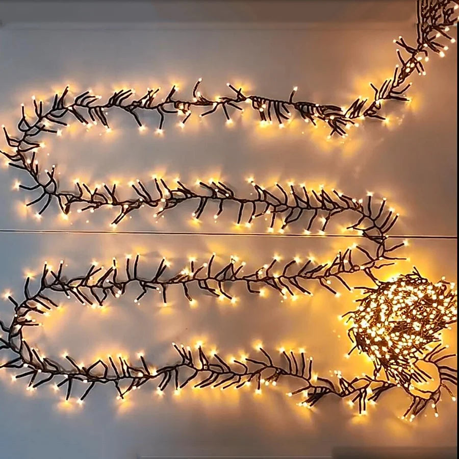 30M 1500LED Christmas Garland String Lights Outdoor 8 Modes Firecrackers Fairy Lights for Garden Party Wedding New Year Decor