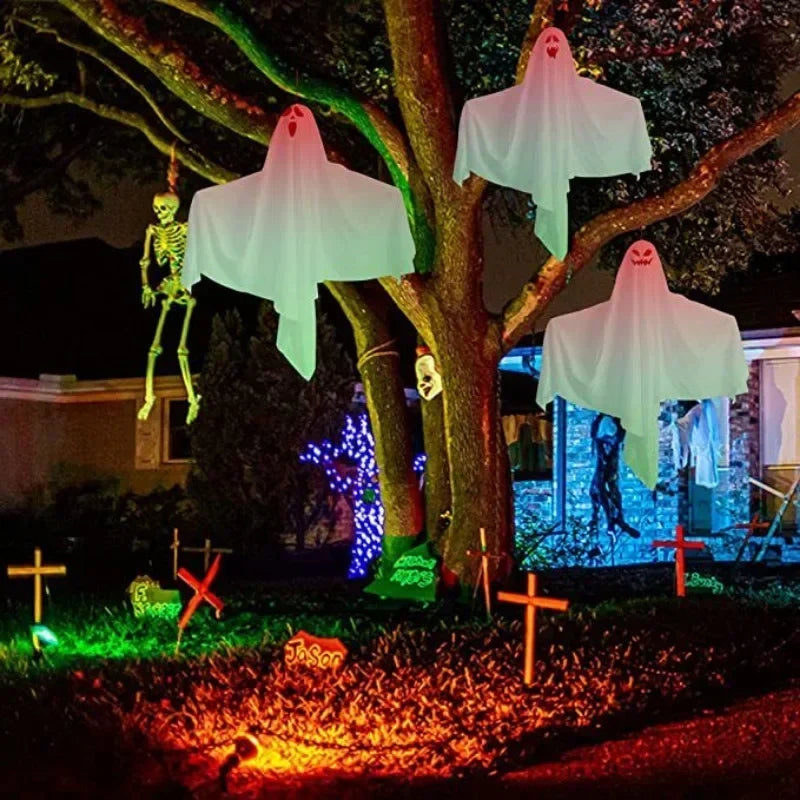 1-10PCS Halloween LED Lights Glowing Decor Hanging Scary Phantom for Haunted House Door Porch Escape Room Props Halloween Props