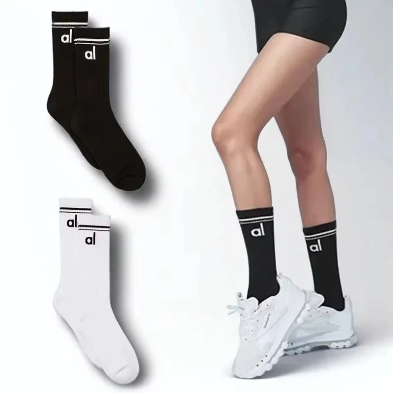 18cm Yoga Cotton Socks Mid-length Socks Pure Cotton Sock for Men and Women Four Seasons Sports Running Sock - You Offer