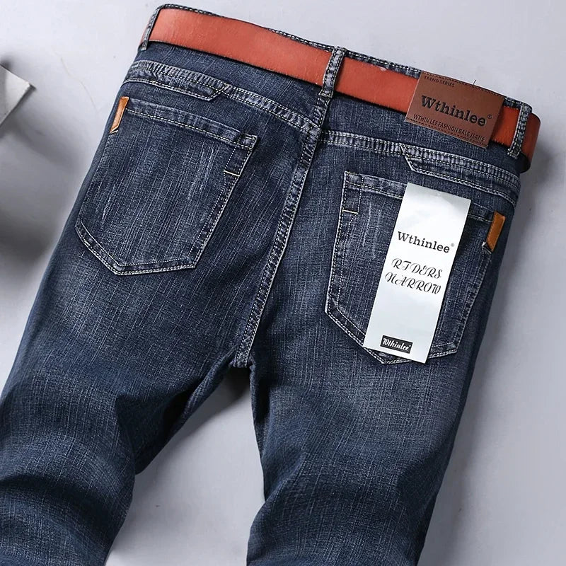 Mens High Quality Jeans Fashion Straight Denim Pants Men Classic Casual Jeans Male Plus Size Denim Trousers Ripped Jeans 28-40 - You Offer