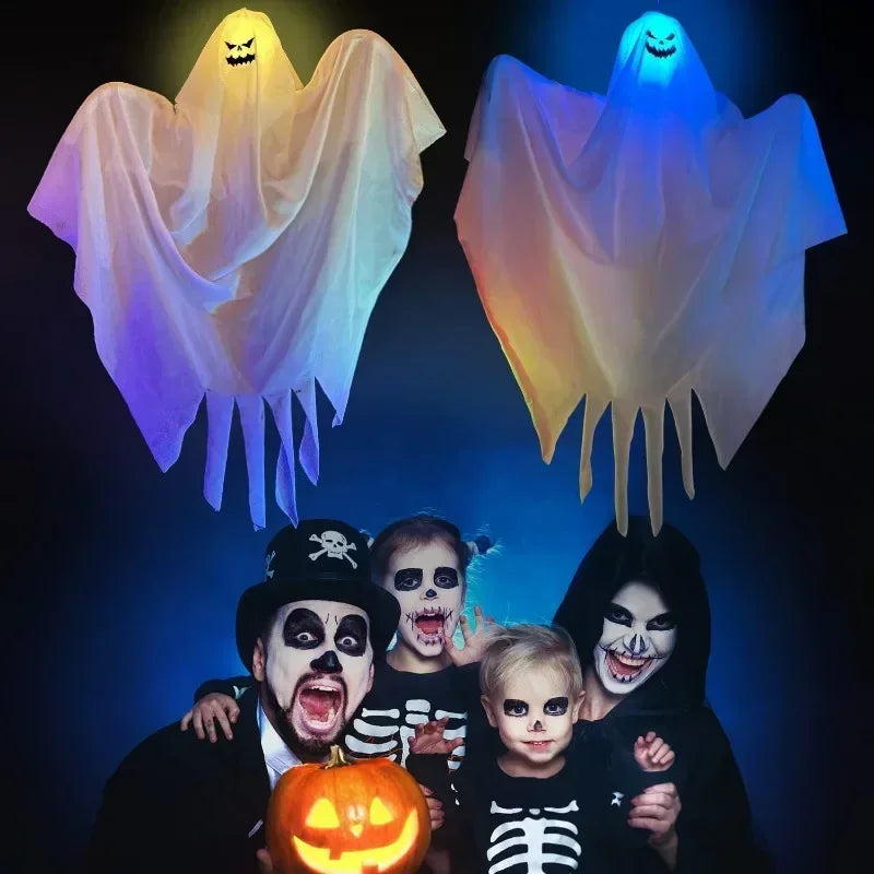 1-10PCS Halloween LED Lights Glowing Decor Hanging Scary Phantom for Haunted House Door Porch Escape Room Props Halloween Props