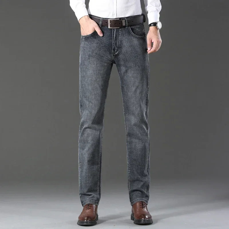 Mens High Quality Jeans Fashion Straight Denim Pants Men Classic Casual Jeans Male Plus Size Denim Trousers Ripped Jeans 28-40 - You Offer