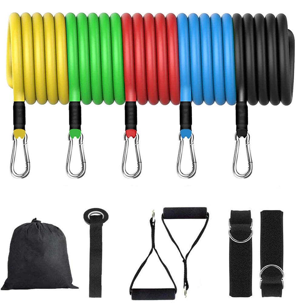 Latex resistance Pull bands rope for Pilates, yoga, CrossFit, fitness , 11PCs - You Offer
