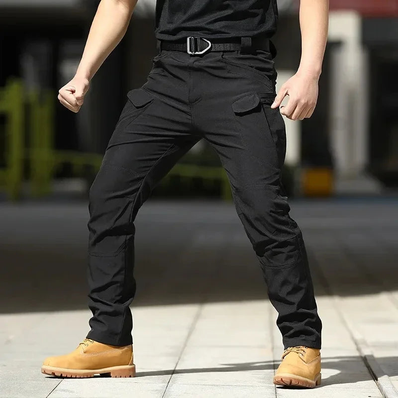 Mens Waterproof Cargo Pants Elastic Multiple Pocket Military Male Trousers Outdoor Joggers Pant Plus Size Tactical Pants Men