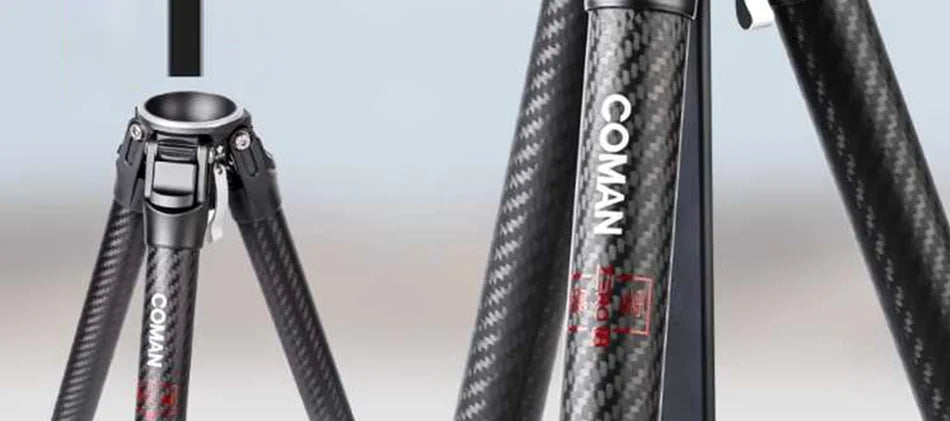 COMAN Zero F38 Carbon Fiber Travel Tripod Lightweight Professional Dslr Camera Tripod For Film making Smartphone Maxload 39.6lbs