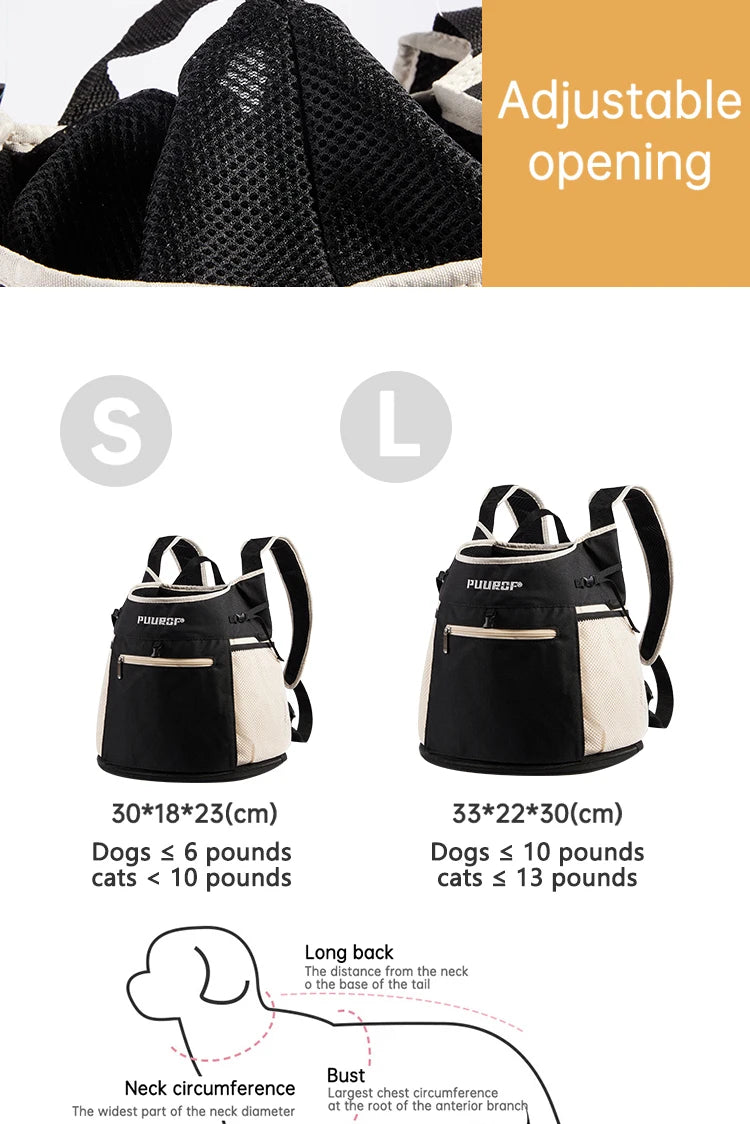 PUUROF Backpack for dog backpack dog accessories Small dog cat go out bag break free walk dog dirty pet backpack Car bag