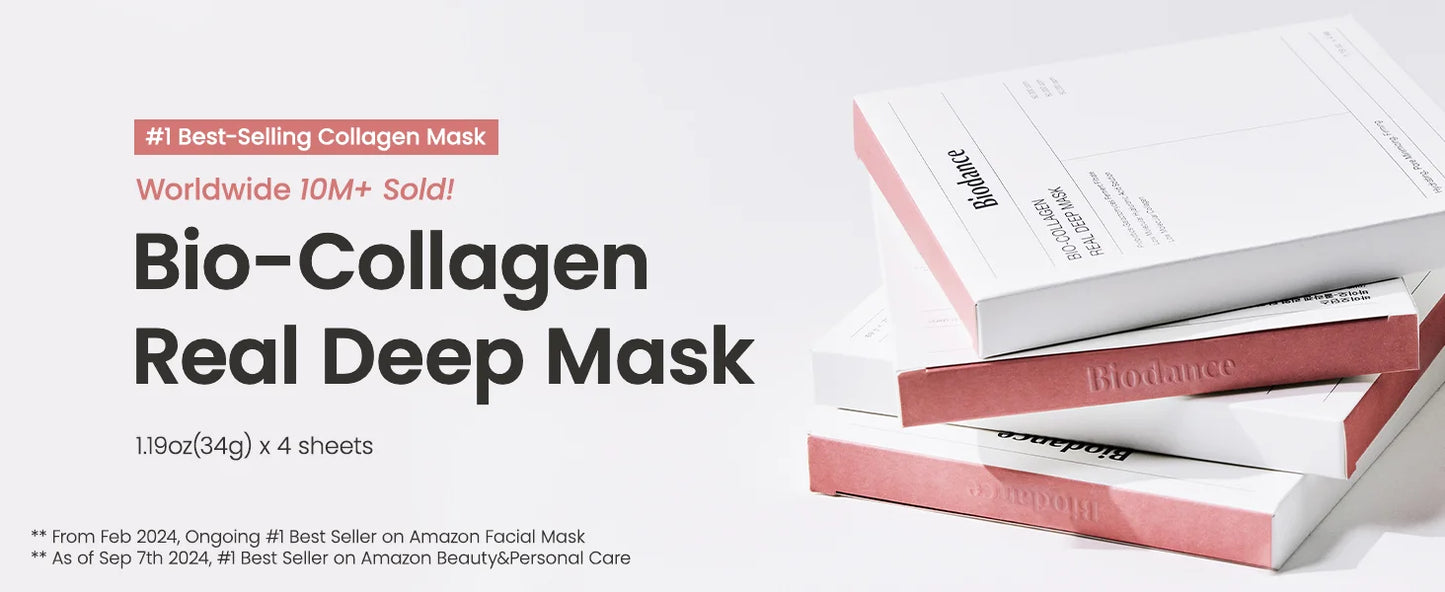 BIODANCE Bio-Collagen Real Deep Mask, Hydrating Overnight Hydrogel Mask, Pore Minimizing, Elasticity Improvement, 34g x4ea - You Offer
