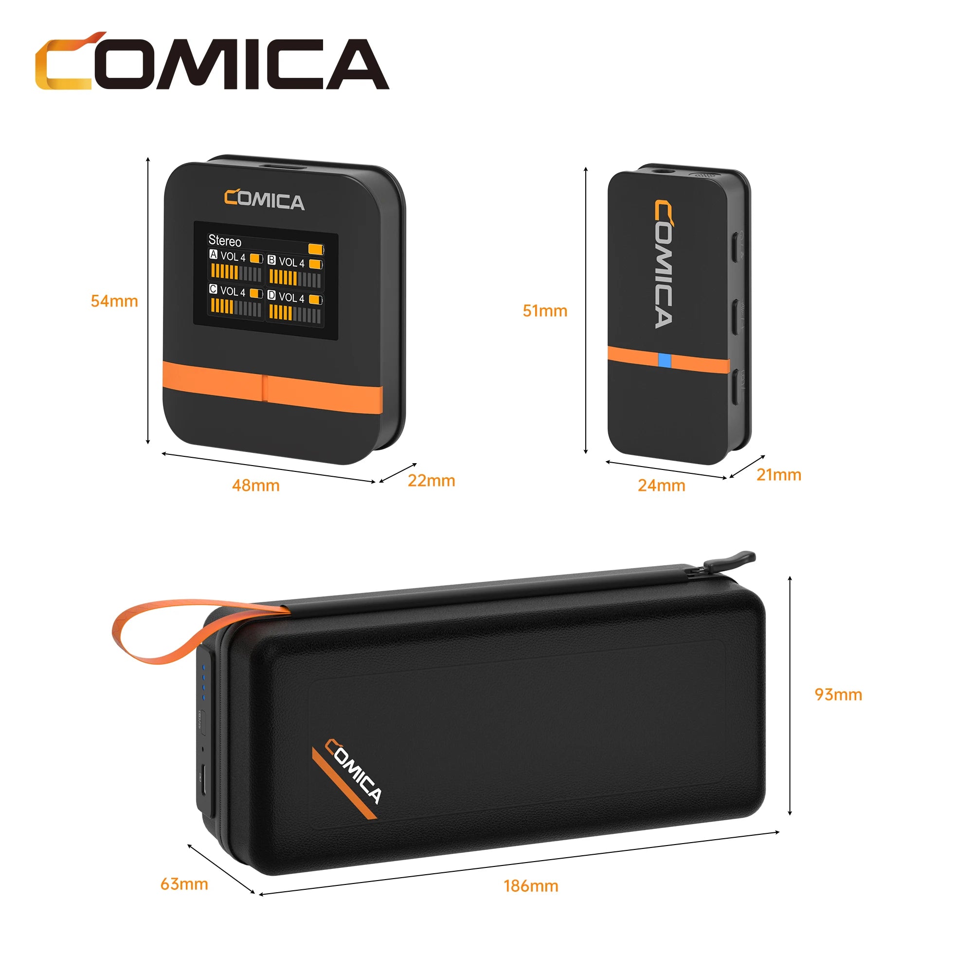 COMICA Vimo Q Four-channel Mini Wireless Microphone Wireless Lavalier Microphone With Charging Case for Camera Smartphone PC