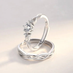 2Pcs 925 Sterling Silver Couples Ring Sets Light Polishing Simple Ring for Woman Man Classic Wedding Fine Jewelry Circle - You Offer