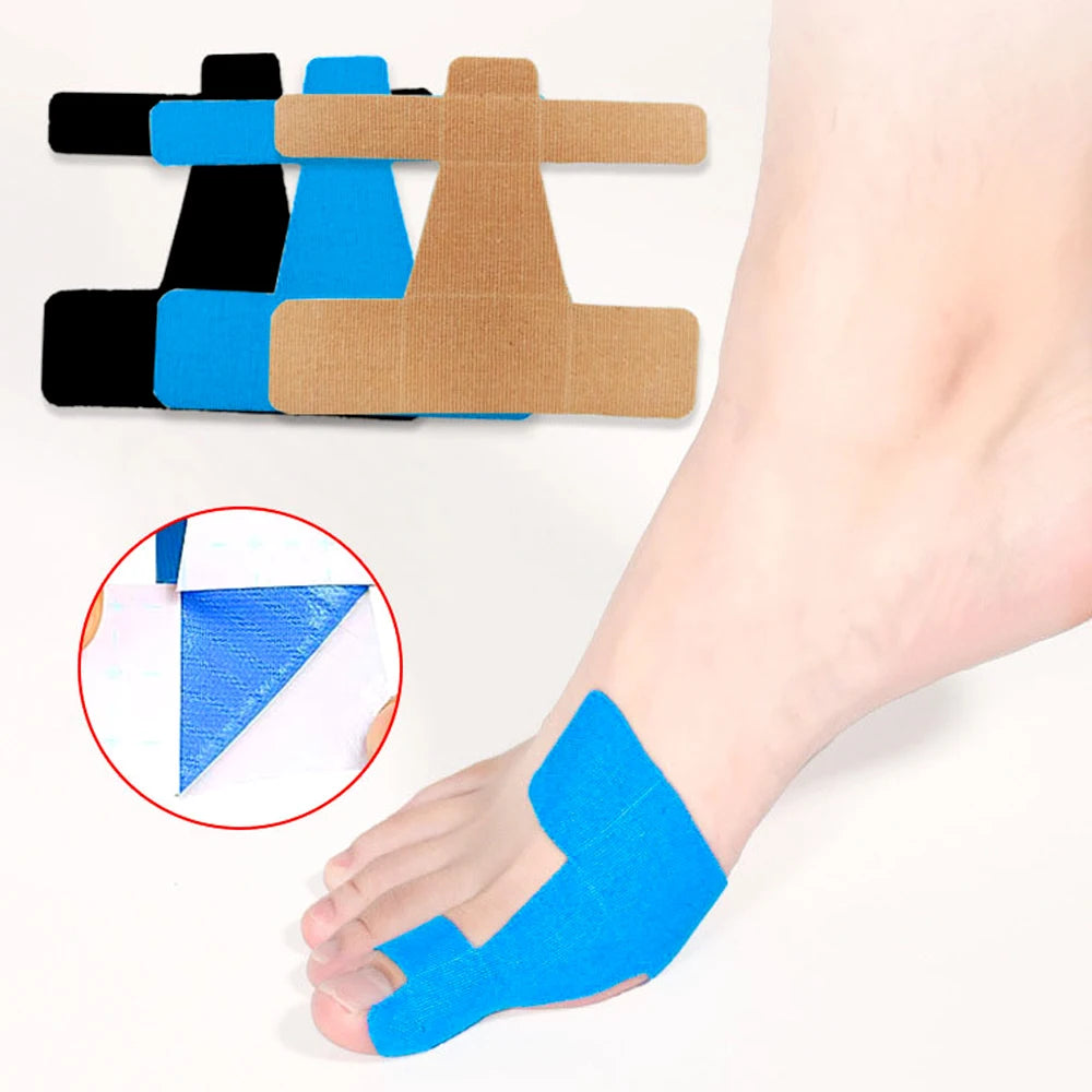 10 PCS Precut Bunion Corrector Tape - Big Toe Pain  for Hallux Valgus,Breathable Hypoallergenic Kinesiology Tape for Men & Women