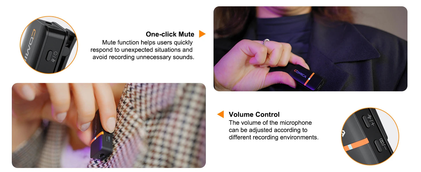 COMICA Vimo Q Four-channel Mini Wireless Microphone Wireless Lavalier Microphone With Charging Case for Camera Smartphone PC