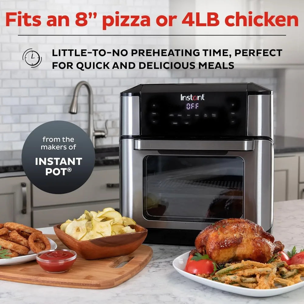 NEW-Instant Pot 10QT Air Fryer, 7-in-1 Functions With EvenCrisp Technology That Crisps, Broils, Bakes, Roasts, Dehydrates, Rehea