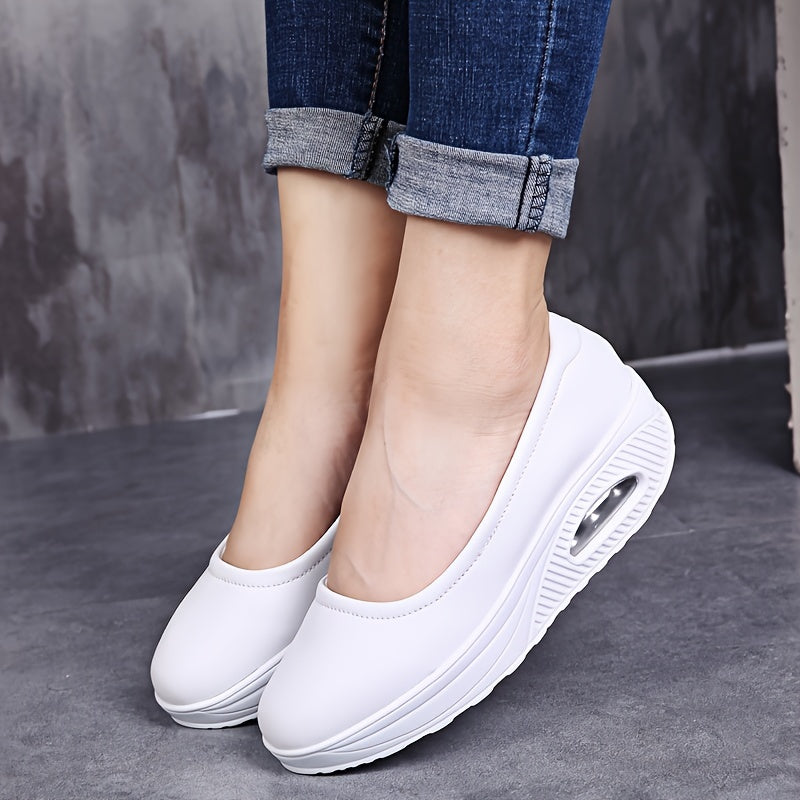 Comfy All-Season Women's Nursing Shoes with Air Cushion Support, Non-Slip Sole, Easy Slip-On Design