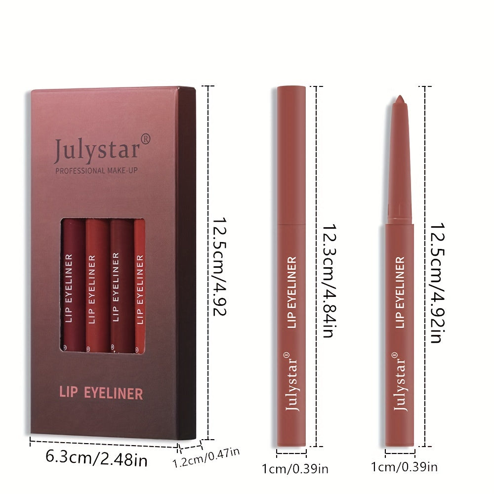 Lip Pencil Waterproof Non-halo Lipstick Pen Pink Matte Lip Gloss Rotating Lip Liner Set Valentine's Day Gifts