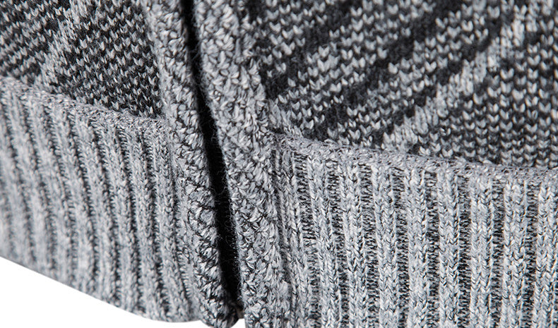 Loldeal Men'S Stand Collar Diamond Plaid Cardigan - Thick Warm Knit Open Front Sweater with Pockets, Solid Color Casual Fall/Winter Layering Essential, Cozy Clothing, Stylish Cardigan, Durable Construction, Warm Knitwear
