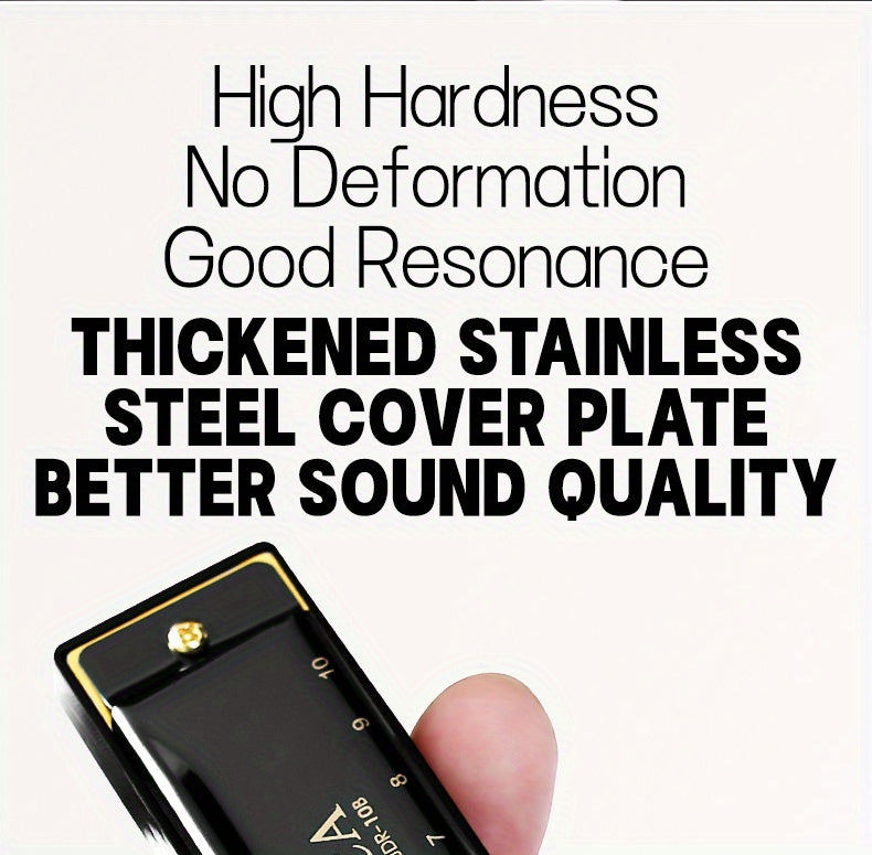 Professional Blues Harmonica 10 Holes C Key Blues Harp With Hard Case Perfect For Beginners Students Adults Professionals As Gifts Eid Al-Adha Mubarak