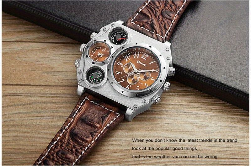 Men's Quartz Watch, Multi Dial With Compass, Casual Watch For Men, Ideal choice for Gifts