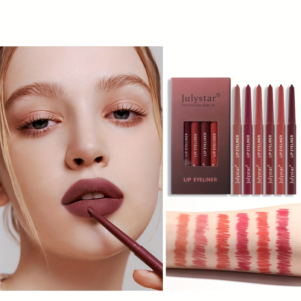 Lip Pencil Waterproof Non-halo Lipstick Pen Pink Matte Lip Gloss Rotating Lip Liner Set Valentine's Day Gifts