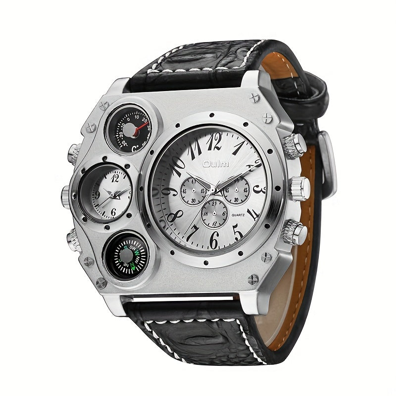 Men's Quartz Watch, Multi Dial With Compass, Casual Watch For Men, Ideal choice for Gifts
