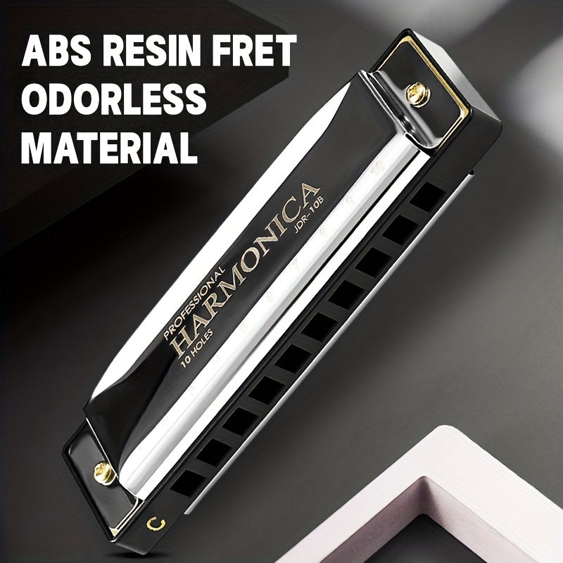 Professional Blues Harmonica 10 Holes C Key Blues Harp With Hard Case Perfect For Beginners Students Adults Professionals As Gifts Eid Al-Adha Mubarak