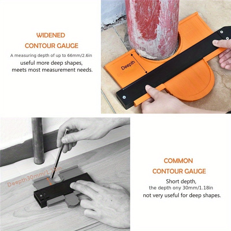 GOXAWEE Contour Gauge Profile Tool, 5Inch/10Inch Adjustable Lock, Precisely Copy Irregular Shape Duplicator For Flooring, Construction, Carpenter, DIY Handyman